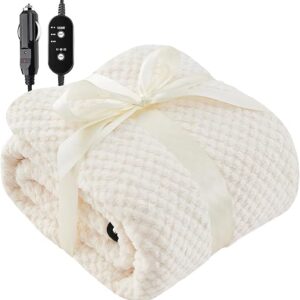 Heated Car Blanket 12/24 Volt Electric Blankets for car, Portable Heated Blanket for Car, Truck, SUV, RV & Camping, Machine Washable, with …