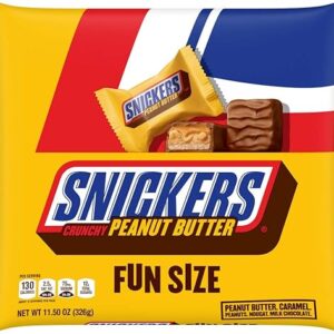 SNICKERS Crunchy Peanut Butter Squared Fun Size Halloween Chocolate Candy Bars, 11.5oz