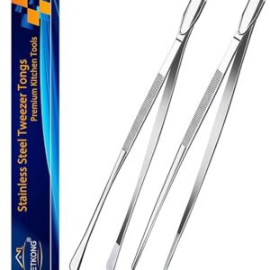 JETKONG 12-Inch Stainless Steel Kitchen Tweezers