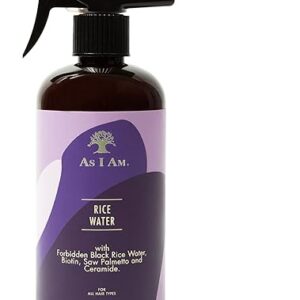 As I Am Hair Spray, Rice Water 16oz – with Forbidden Black Rice, Saw Palmetto, Biotin – Clean, Protein-Free Formula – Odor, Vegan & Cruelty…