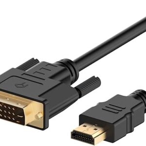 Rankie HDMI to DVI Cable, Male to Male CL3 Rated High Speed Bi-Directional, 6 Feet (Black)