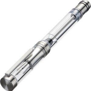 Asvine Vacuum Filling Fountain Pen Luxury Titanium Fine Point Pen V200 Series, Clear Demonstrator Smooth Writing Pen Gift Case