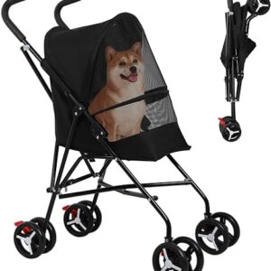BestPet Foldable Pet Stroller for Dogs & Cats