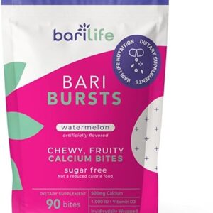 Calcium Citrate Bariatric Calcium Chews with 1000 IU Vitamin D3 – Ideal for Bariatric Patients – BariBurst by Bari Life (Watermelon)