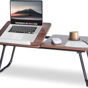 28.7″ Foldable & Adjustable Laptop Bed Tray Table – Extra Large Portable Lap Desk with Phone Holder & Cup Holder, Lightweight & Sturdy for …