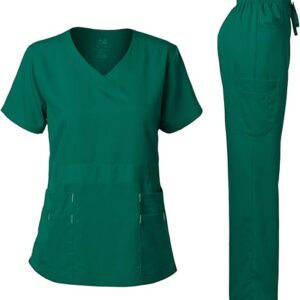 Dagacci Medical Uniform Natural Stretch Premium Women’s Scrubs Set Stretch Ultra Soft Top and Pants