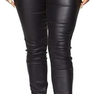 WAYRUNZ Womens High Waisted Stretch Faux Leather Pants PU Coated Legging Juniors
