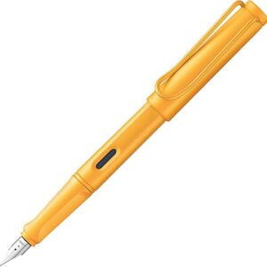 Lamy safari mango Fountain Pen with Ergonomic Grip and Polished Steel Nib in Line Width EF Robust ASA Plastic Includes Ink Cartridge T 10 Bl…