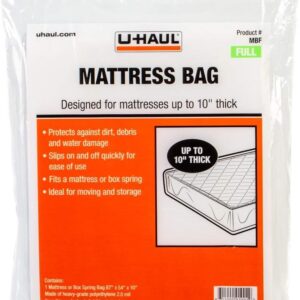 U-Haul Standard Full Mattress Bag – Moving & Storage Cover for Mattress or Box Spring – 87” x 54” x 10”