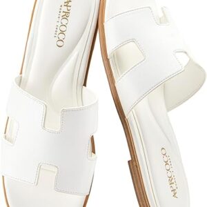 Women’s Flat Sandals Dressy Classic H-Band Flats Sandals Summer Beach Vacations Slide Sandals