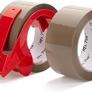 Mr. Pen- Packing Tapes, 2″ Wide, 60 Yard, Brown, 2 Pack with 1 Dispenser Gun, 2.6 mil, Heavy Duty Packing Tape with Dispenser, Packaging Ta…