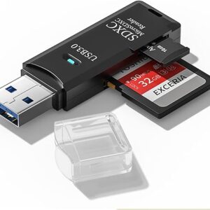 USB3.0 Micro SD Card Reader, 5Gbps 2-in-1 SD Card Reader to USB Adapter, Wansurs Memory Card Reader for SDXC, SDHC, MMC, RS-MMC, Micro SDXC…