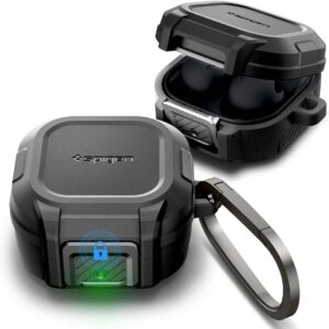 Spigen Lock Fit Designed for Galaxy Buds2 Pro (2022) / 2 (2021) / Pro (2021) / Live (2020) Case with Secure Lock Protection – Matte Black