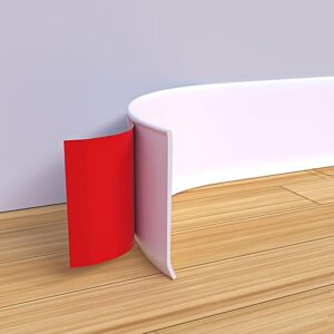 Flexible Baseboard Trim – Vinyl Cove Base Peel and Stick Baseboards Molding Trim Self Adhesive Wall Base Floor Baseboard Corner Rubber Moulding Trim (4 Inch X 40 Feet, White)