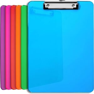 Set of 6 Multi-Color Plastic Clipboards