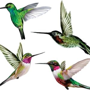 4 x Hummingbird Window Clings for Glass Safety on Doors, Windows and Glass Panels – Window Decals to Prevent Bird Strikes on Glass. Reusabl…