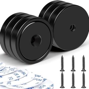 LOVIMAG Magnets with Holes, 110 lb+ Waterproof Strong Neodymium Cup Disc Magnets with Screws for Wall Mounting, Lifting Tools – Pack of 6