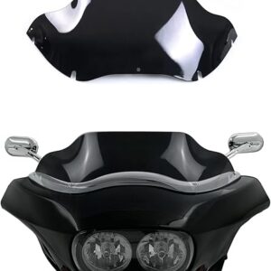 WYNMOTO 9.5″ Black Windshield for Harley