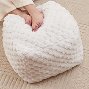 Bean Bag Chair Foot Rest, Modern Comfy Couch Sofa Ottoman for Adult, Faux Fur Foot Stool with Filler, Soft Cozy Footrest for Bedroom, Livin…