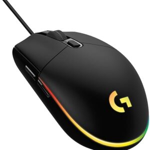 Logitech G203 Wired Gaming Mouse, 8,000 DPI, Rainbow Optical Effect LIGHTSYNC RGB, 6 Programmable Buttons, On-Board Memory, Screen Mapping, …