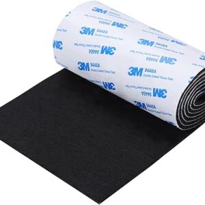 Felt Furniture Pads, Non Slip Self Adhesive Cuttable Felt Tape Black Heavy Duty Felt Strip Roll for Protecting Hardwood Floors Chair Wall Pr…