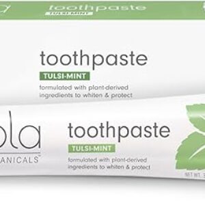 Ola Botanicals Toothpaste (3 Oz.), tulsi-Mint, Plant-derived Ingredients to whiten and Protect, Fluoride Free, Soy Free, Non GMO, Dr. Mercola