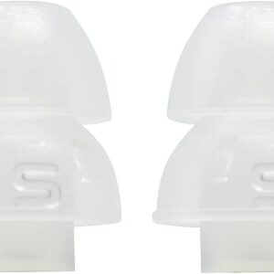 Etymotic Research Dual Flange Eartips for use with Etymotic Earphones – 3 Pairs Small (9mm Outer Width), Clear (ER201101)