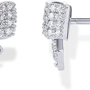 PAVOI 14K Gold Plated Sterling Silver Posts Dainty Emoji Screwback Earrings for Women | Dainty Helix Cartilage Piercing Jewelry | Palm Tree …