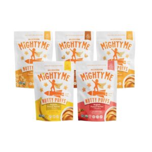 Mission MightyMe Nutty Puffs All-Flavor Variety Pack – Pediatrician Developed – USDA Organic, Plant-Based Protein, Gluten-Free – Peanut, Str…