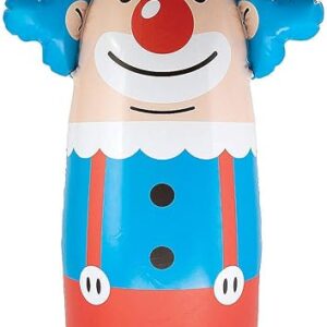 Inflatable Clown Punching Bag – 3 Feet Tall – Stand up Toy for Kids – Circus Party Games