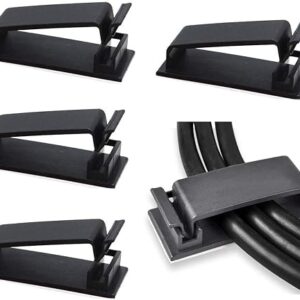 SOULWIT 50Pcs Self Adhesive Cable Management Clips, Cable Organizers Wire Clips Cord Holder for TV PC Ethernet Cable Under Desk Home Office…