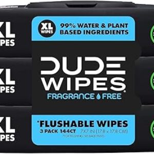 DUDE Wipes – Unscented Flushable Wipes 3 Pack