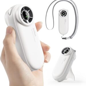 Handheld Portable Turbo Fan, 4000mAh USB Rechargeable Pocket Fan, Up to 16 Hours, Hand Fan with 5 Speeds Powerful Cooling for Travel/Summer…