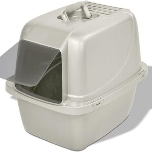 Van Ness Pets Odor Control Large Enclosed Cat Litter Box, Hooded, Pearl, CP6