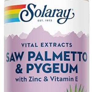 SOLARAY Saw Palmetto and Pygeum – Saw Palmetto for Men w/Pygeum Bark, Zinc, Vitamin E, Pumpkin Seed Oil – Prostate Supplements for Men w/Be…
