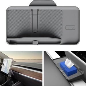 CLOUDMALL for Tesla Model 3/Y Interior Dashboard Storage Tray Organizer Phone Holder Tissue Box Holder Sunglasses Holder for Model 3/Y