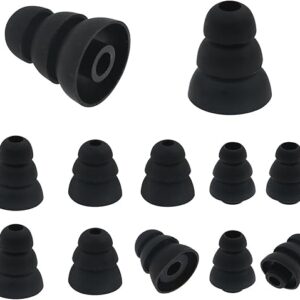 ALXCD Triple Flange Ear Tip, 6 Pairs S/M/L Size Triple Three Flange Noise Isolation Silicone Earbuds Tips with 4mm Connector Hole, Fit for M…