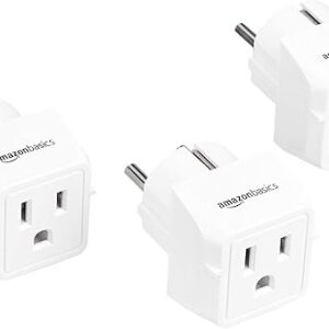 Amazon Basics 3-Pack Travel Plug Adapter Type E/F, Europe – France, Germany, Greece, Hungary, Iceland, the Netherlands, Norway, Poland, Por…