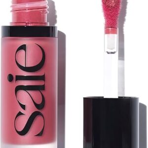 Saie Dew Blush – Lightweight Liquid Blush with a Blendable + Buildable Cream Finish – Dewy Cheek Tint with Doe Foot Wand Makeup Applicator -…