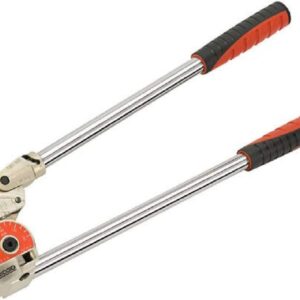 RIDGID 38048 Model 608 Heavy-Duty Stainless Steel Pipe and Tubing Bender, 1/2″ Pipe Bender with Extra Long Handles, Black; Red; Silver