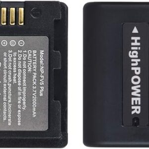 Andoer NP-FV5 Plus Rechargeable Camcorder Battery Pack 3.7V 2000mAh Battery for Sony DV for Andoer 524KM 4K WiFi 1080P Digital Video Camera (2 Packs)