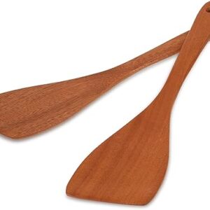 Wooden Spatula for Cooking 12.8 Inches Flat Wooden Spatula for Non Stick Cookware Long Handle Flat Frying Spatula Natural Wooden Cooking Utensils …