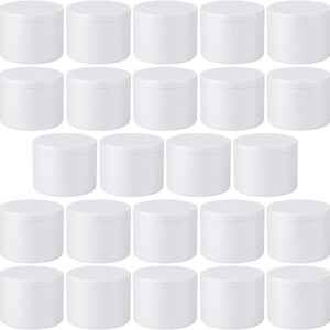 Empty Candle Tins 8 oz Candle Jars 24 pcs for Candle Making with Lid (White-8oz)