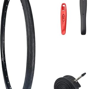 Road Bike Tire 1/2 Pack 700 * 32C Bike Folding Replacement Tire for Bicycle, Wear-Resistant,1/2 Pack,Folding Bead,Black/Brown Wall,1/2 Tires…