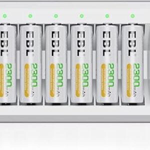 EBL Rechargeable AA Batteries 2300mAh Long Lasting Battery (8 Counts) with Battery Charger for AA AAA Batteries