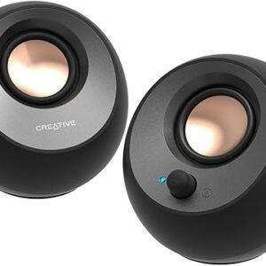 Creative Pebble V3 Minimalistic 2.0 USB-C Desktop Speakers with USB Audio, Clear Dialog Enhancement, Bluetooth 5.0, 8W RMS with 16W Peak Power, US…