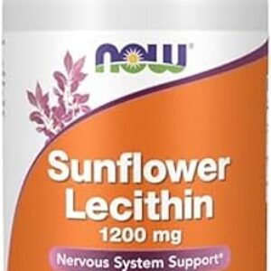 NOW Foods Sunflower Lecithin 1200 mg Soy-Free, Non-GMO – 200 Softgels