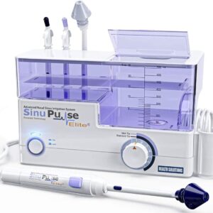 SinuPulse Elite Advanced Nasal Irrigation System with 30 SinuAir Saline Packets, Pulsating Nasal Congestion Relief & Sinus Rinse Machine, M…