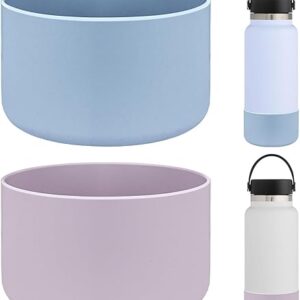 HEYSKAY 2pcs Protective Flask Silicone Boot Base 12-24oz 32oz 40oz for Hydro Flask Water Bottle Accessories,and Compatible With Yeti, Iron …