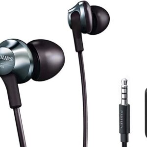 PHILIPS Pro Wired Earbud & In-Ear Headphones with Microphone, Ear Phones, In-Ear Headphones with Mic, Powerful Bass, Lightweight, Hi-Res Aud…